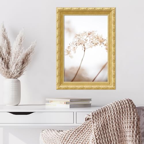 Amanti Art Framed Wall Print 24x17 Soft Dried Flower Brown