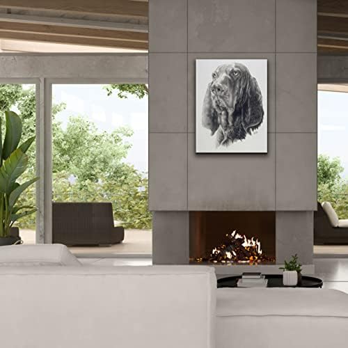 Black Tan Coonhound Canvas Wall Art by Barbara Keith 26x34