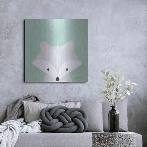 Cuddly Fox Metal Wall Art 36x36