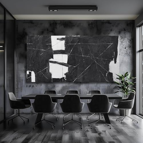 VAYIMDH Black Art Abstract Wall Decor 29x58 Inches