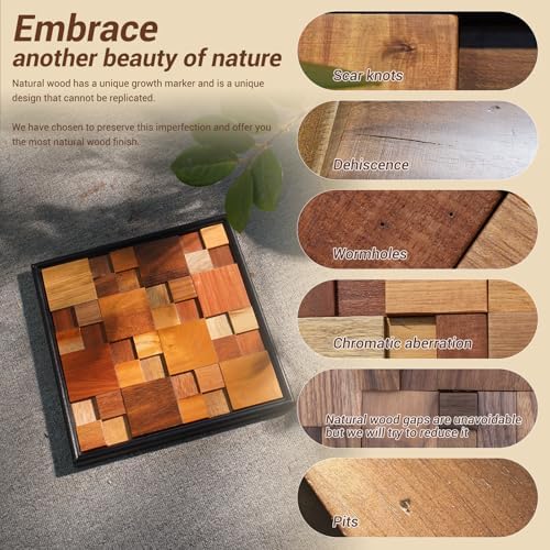DQQWood 3D Nature Colored Solid Wood Mosaic Decorative Painting