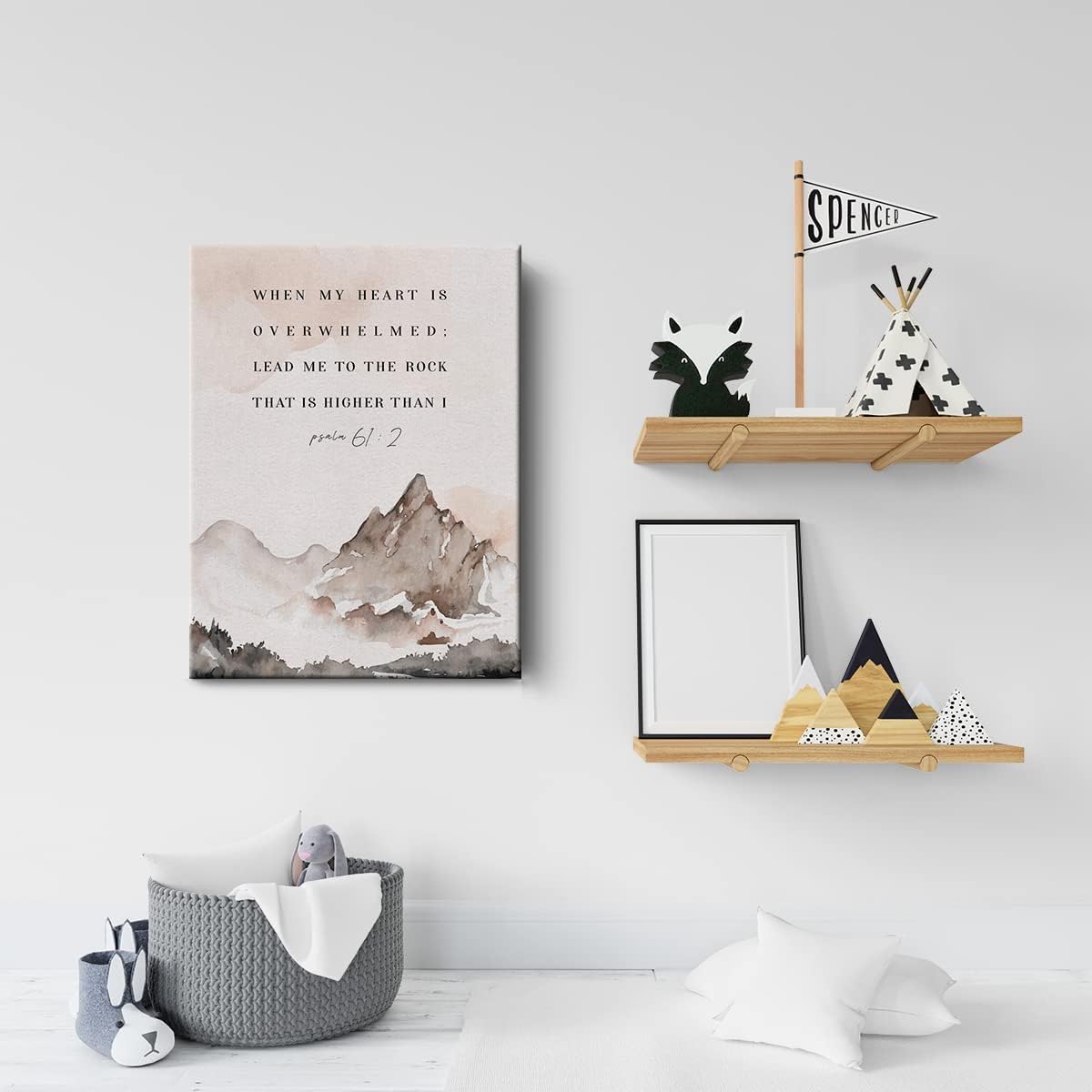 Bible Verse Watercolor Canvas Print Wall Art 12x15 Framed