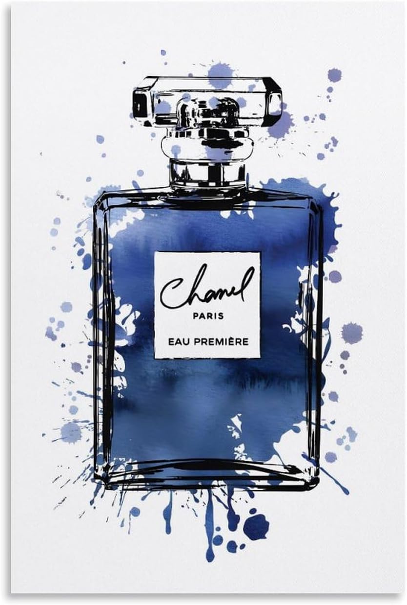 BanLaArt Gold Perfume Bottle Wall Art Print Modern Bedroom Decor 12x18inch