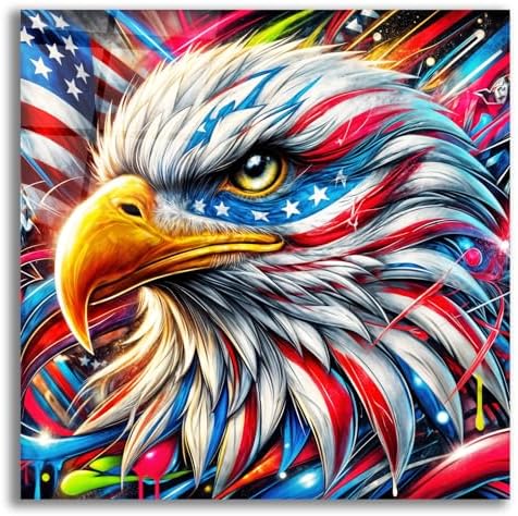 Epic Art Bald Eagle Abstract Wall Art 12x12