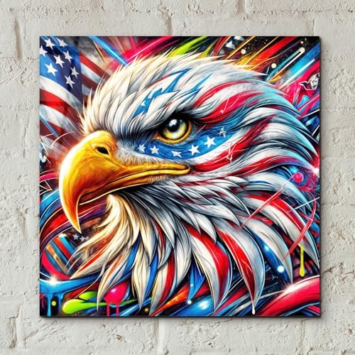 Epic Art Bald Eagle Abstract Wall Art 12x12