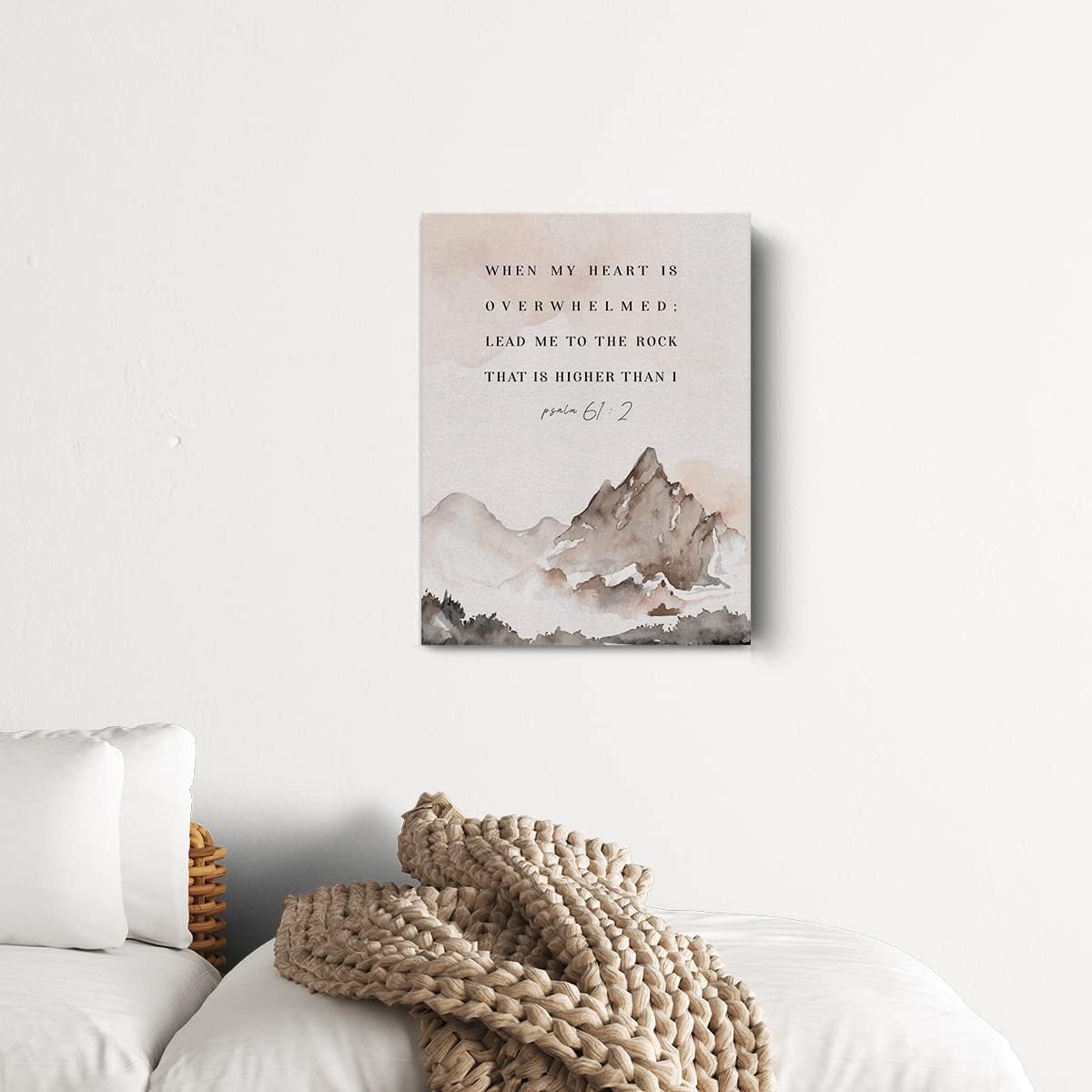 Bible Verse Watercolor Canvas Print Wall Art 12x15 Framed