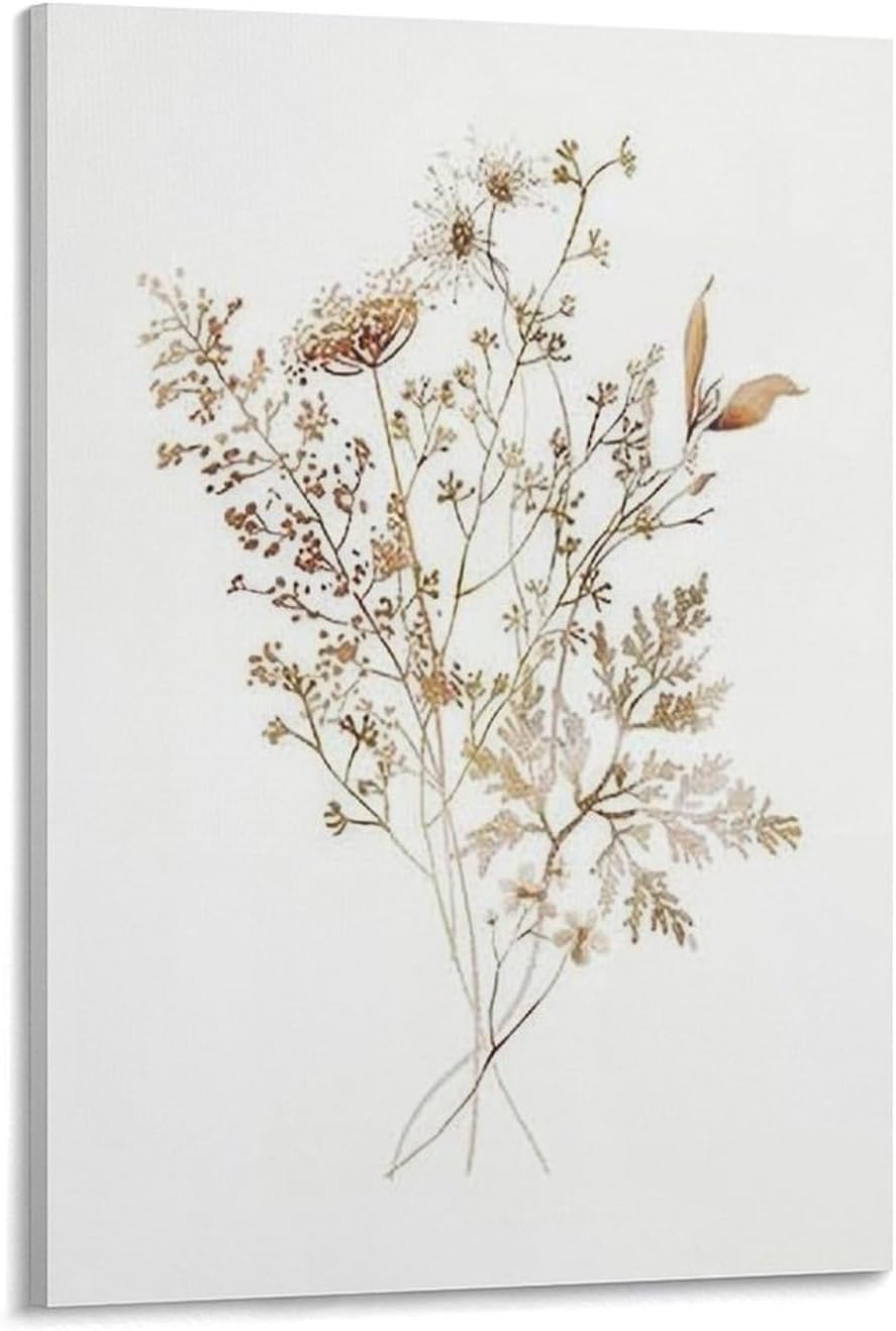 Vintage Inspired Dried Flower Wall Art Poster 8x12inch