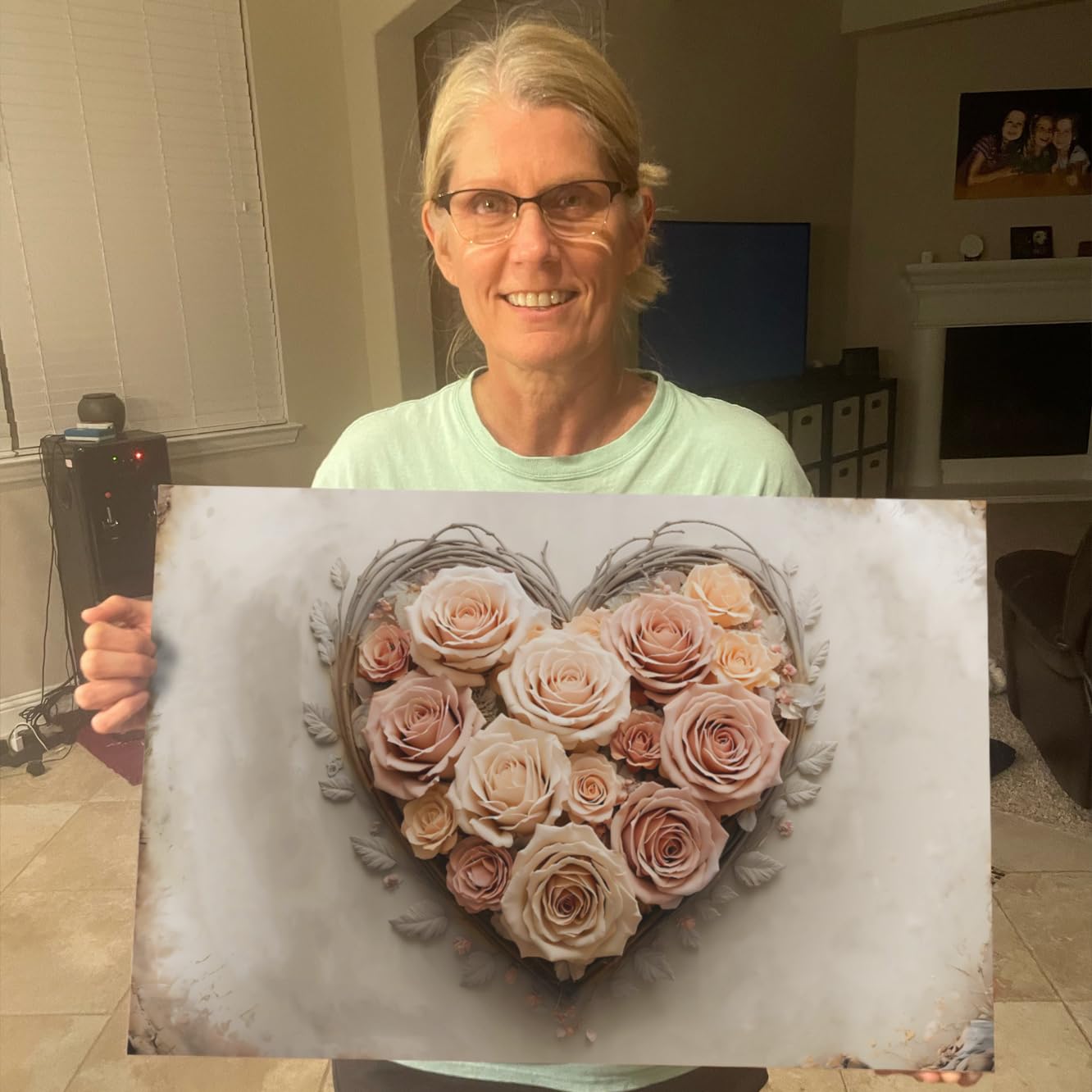 Floral Heart Wall Art III 12x18 - Heart Decor for Home