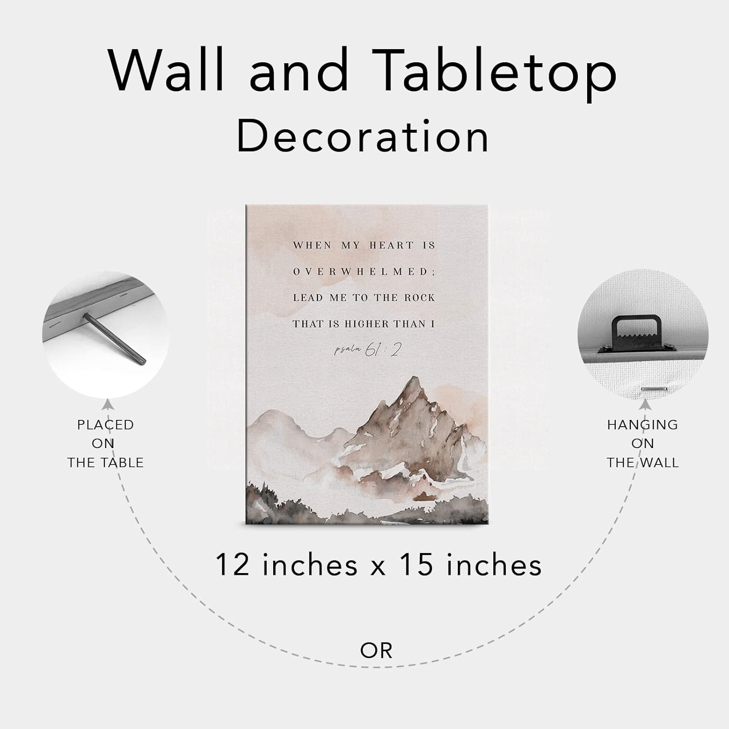 Bible Verse Watercolor Canvas Print Wall Art 12x15 Framed