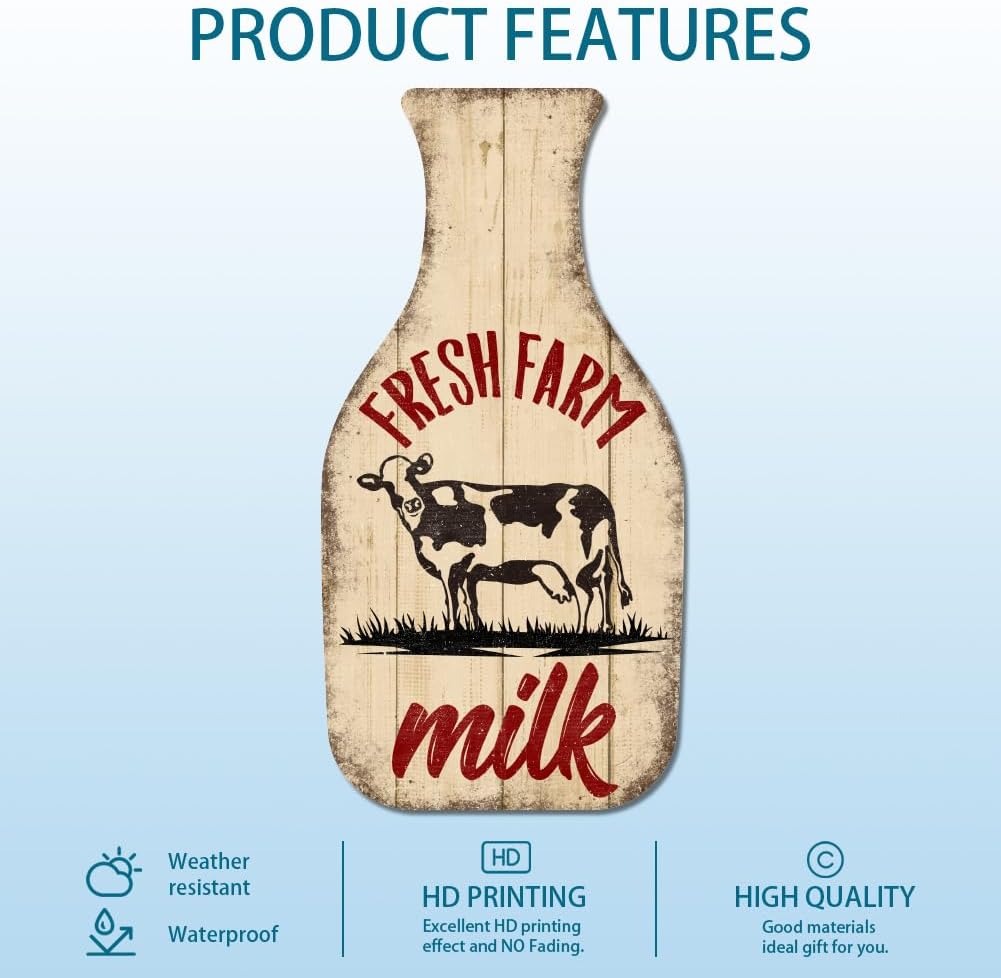 Globleland Fresh Farm Milk Vintage Metal Tin Sign 106x54inch