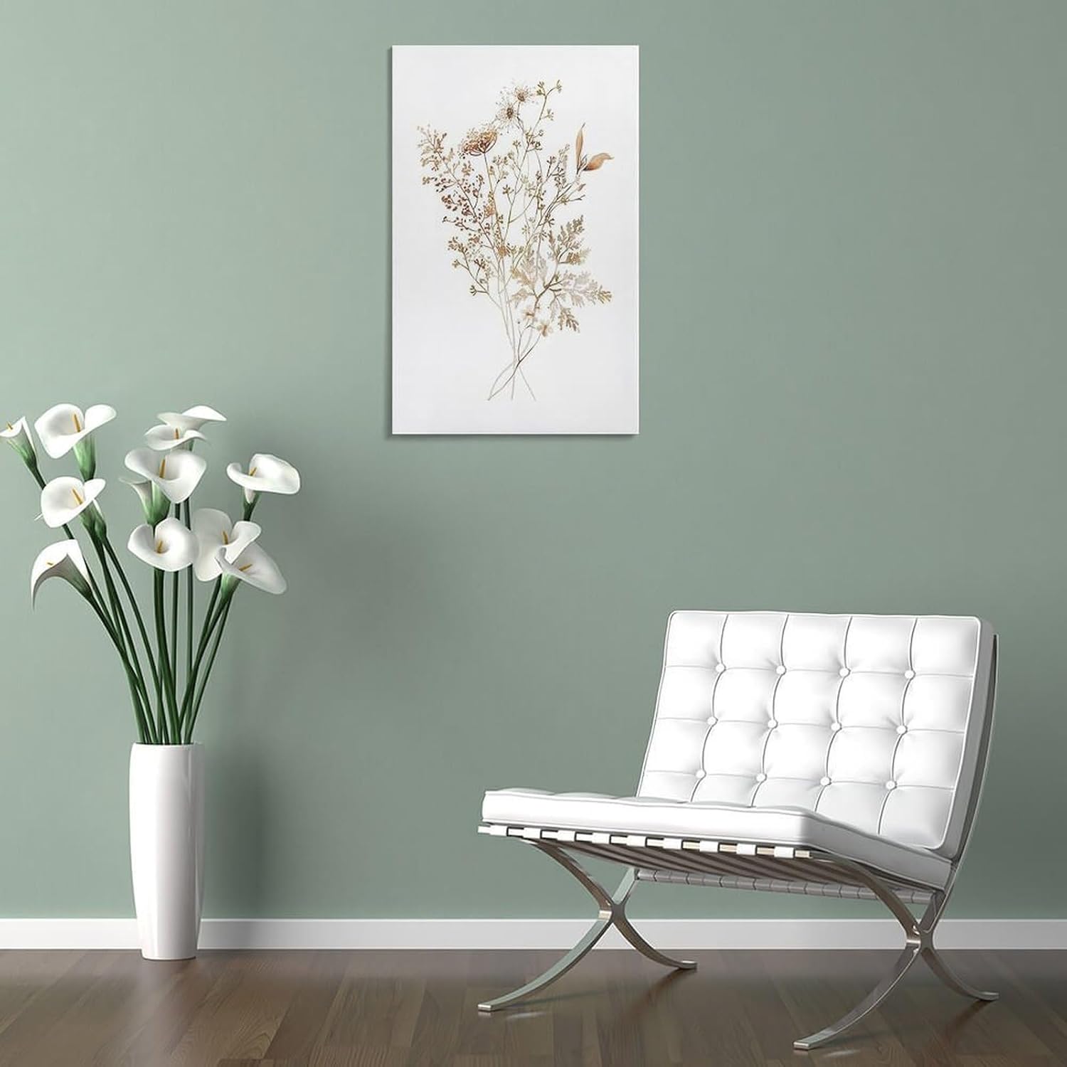 Vintage Inspired Dried Flower Wall Art Poster 8x12inch