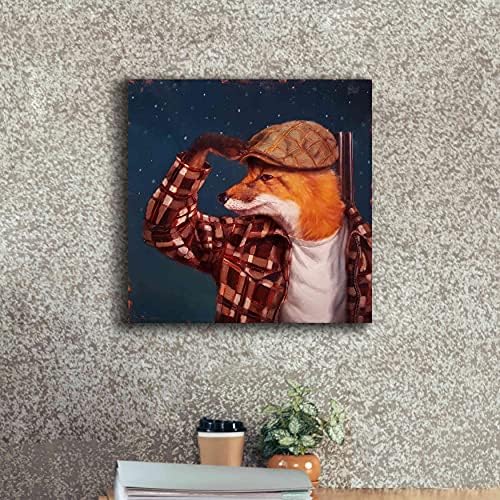 Epic Graffiti Fox Hunt Canvas Wall Art 18x18