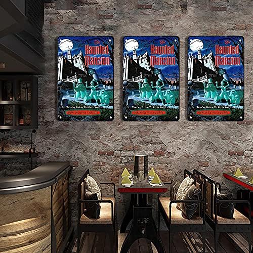Haunted Mansion Vintage Metal Sign Poster 12x8 Inches