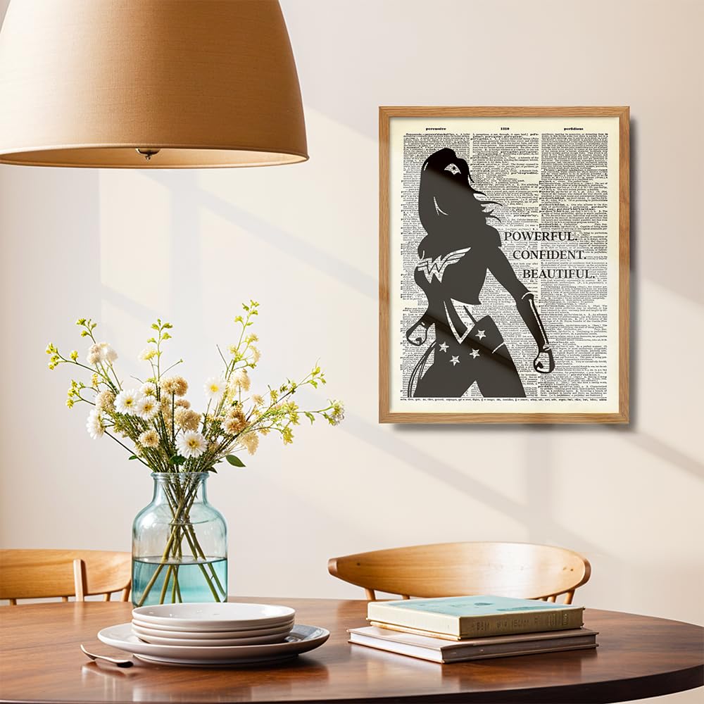 Powerful Woman Wall Art 11x14 Framed - Inspirational Decor for Girls Bedroom