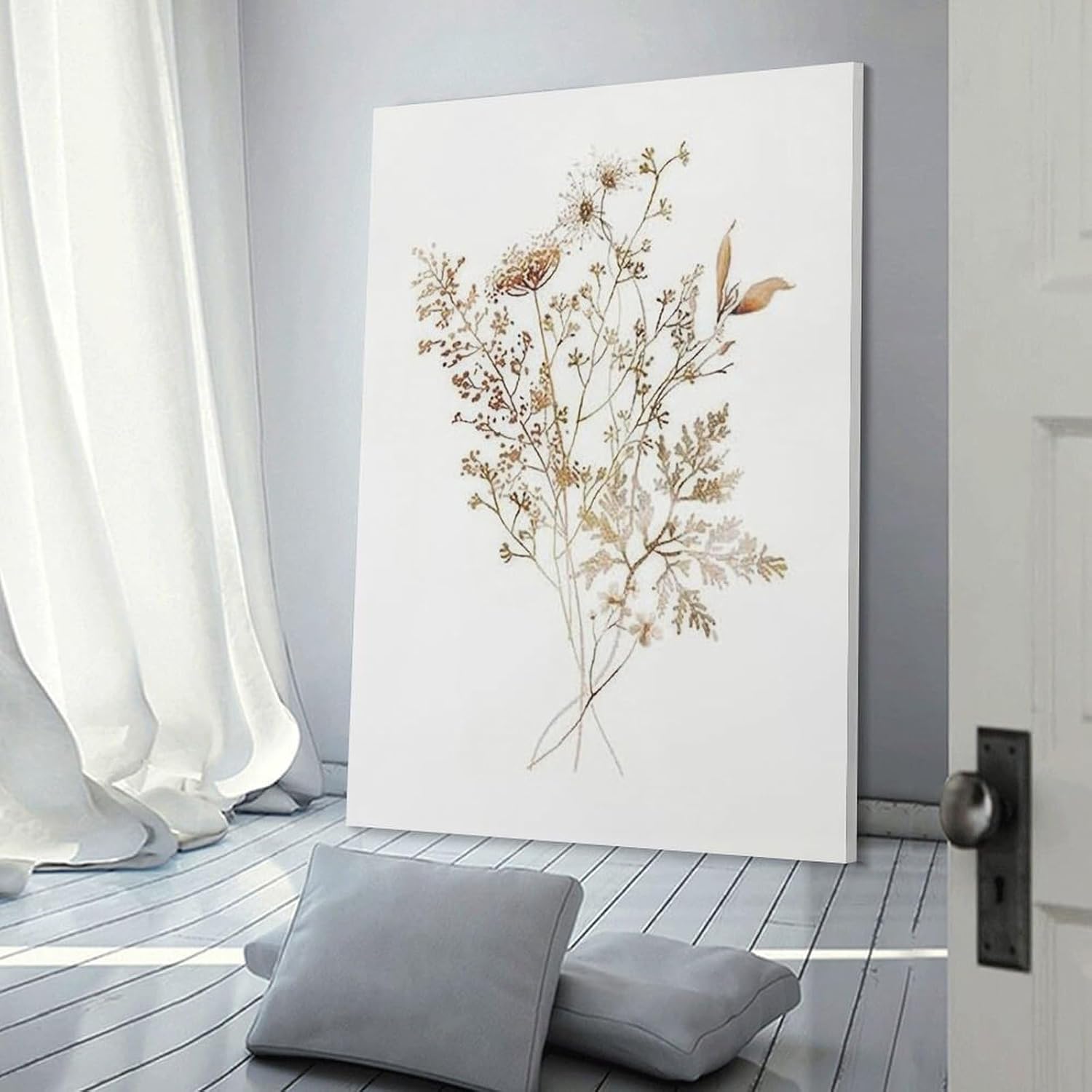 Vintage Inspired Dried Flower Wall Art Poster 8x12inch