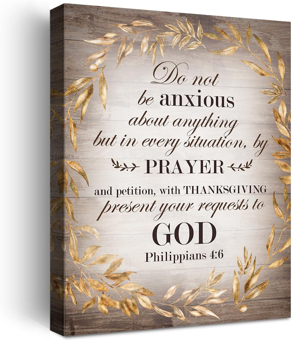 Christian Religious Canvas Wall Art Philippians 4 6 Canvas Poster Print Wall Decor