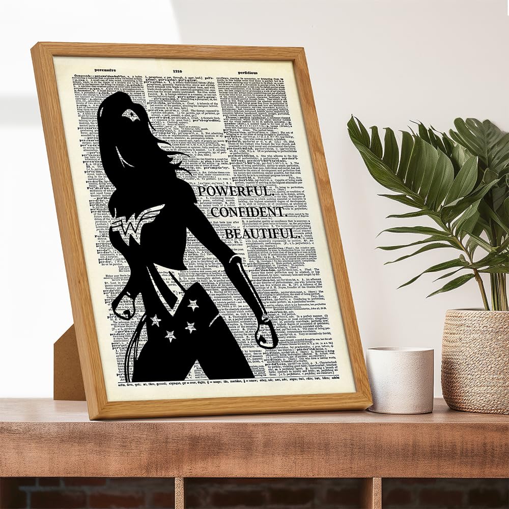 Powerful Woman Wall Art 11x14 Framed - Inspirational Decor for Girls Bedroom
