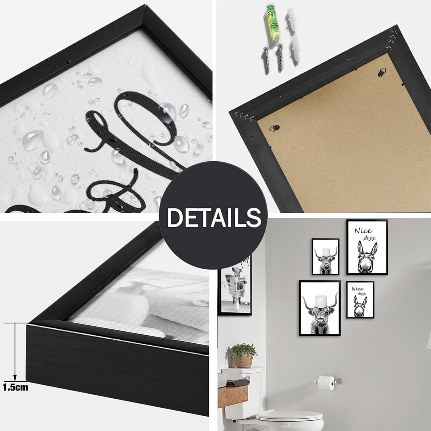 Funny Raccoon Wall Decor Poster - Black And White Framed Canvas Art