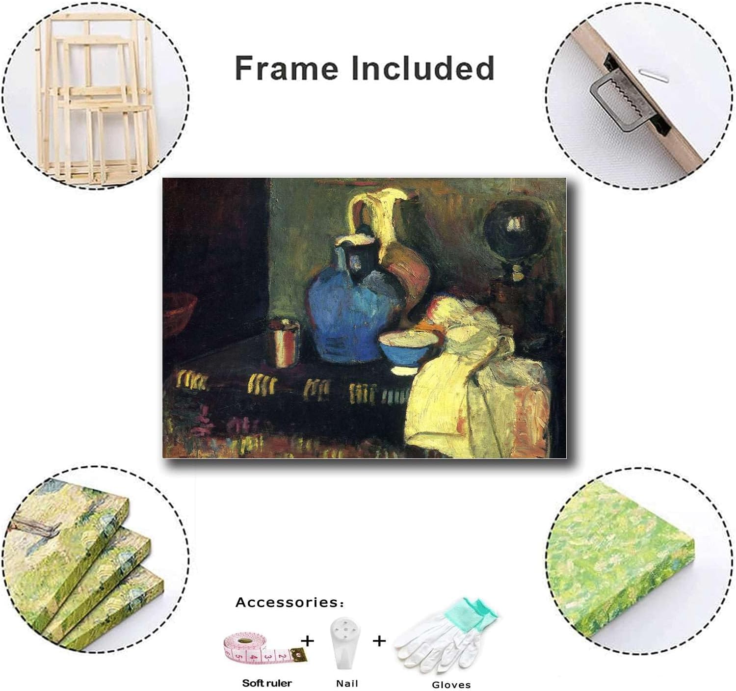 Vintage Henri Matisse Blue Pitcher Canvas Art 8x12in Wall Decor