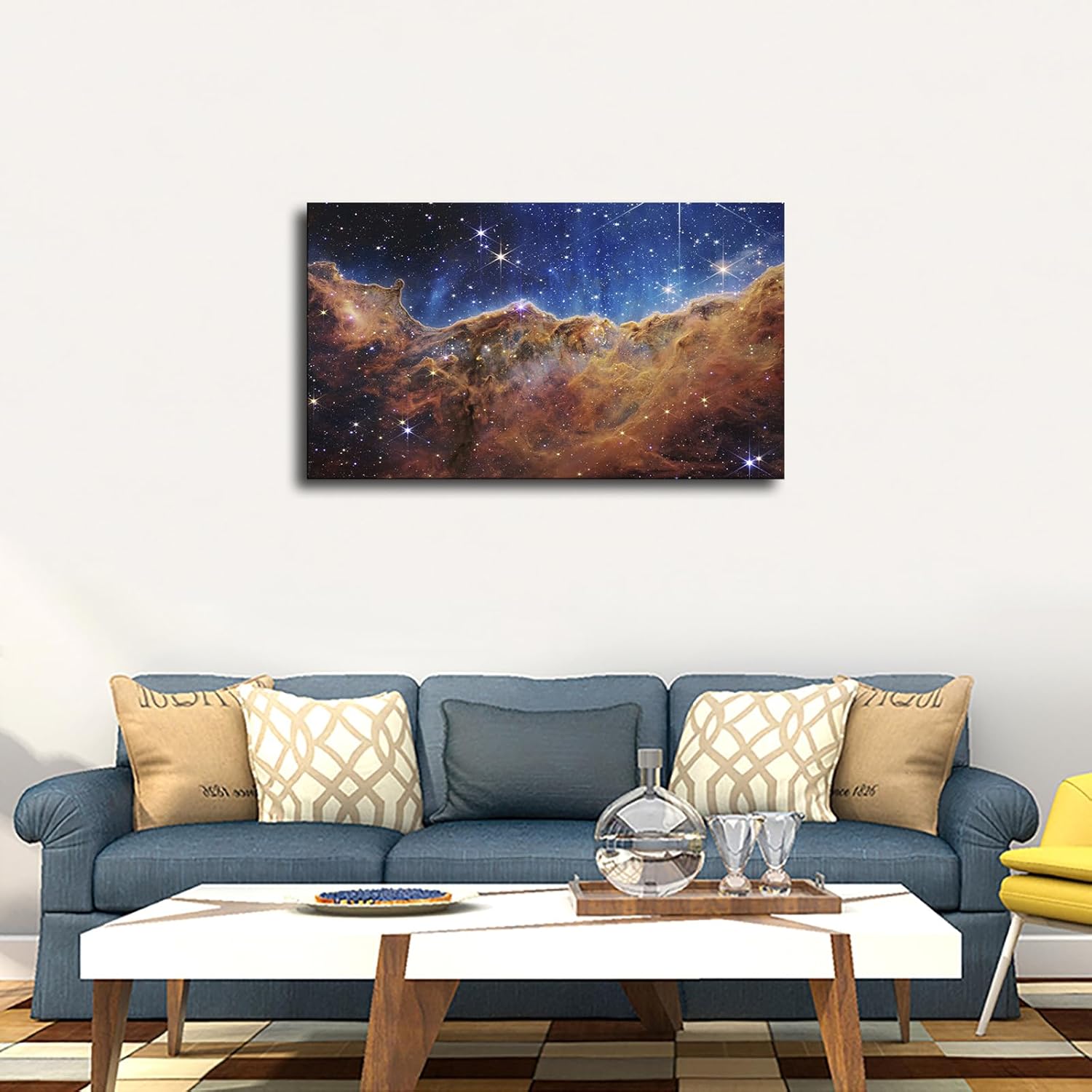 Space Telescope Cosmic Cliff Carina Nebula Poster Decorative Art Framed 16x24in
