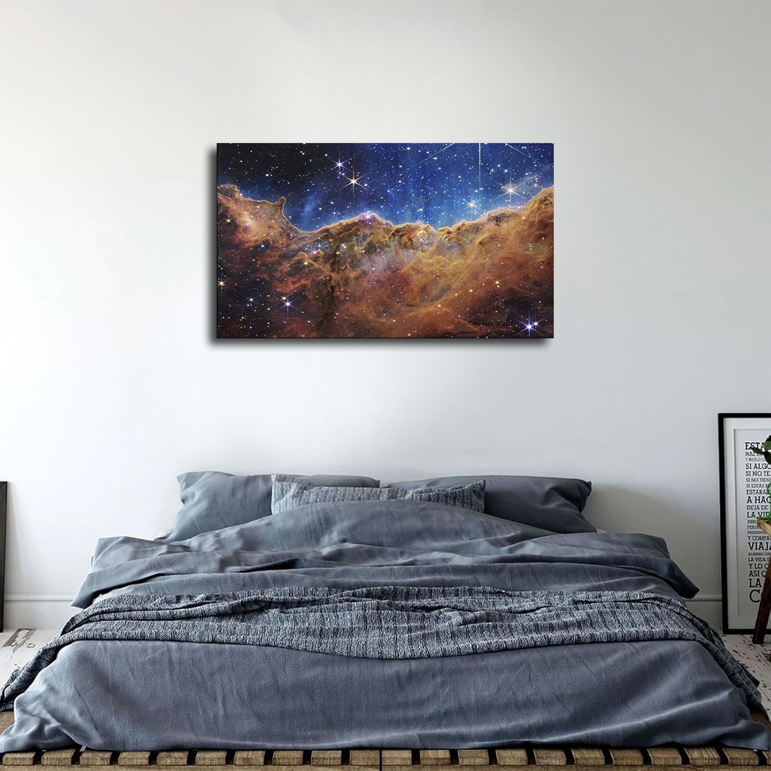 Space Telescope Cosmic Cliff Carina Nebula Poster Decorative Art Framed 16x24in
