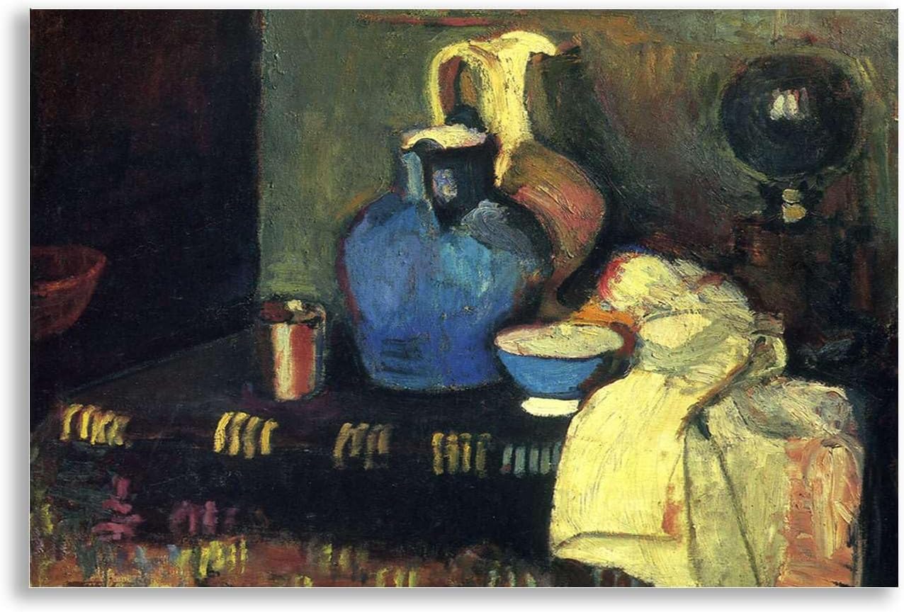 Vintage Henri Matisse Blue Pitcher Canvas Art 8x12in Wall Decor