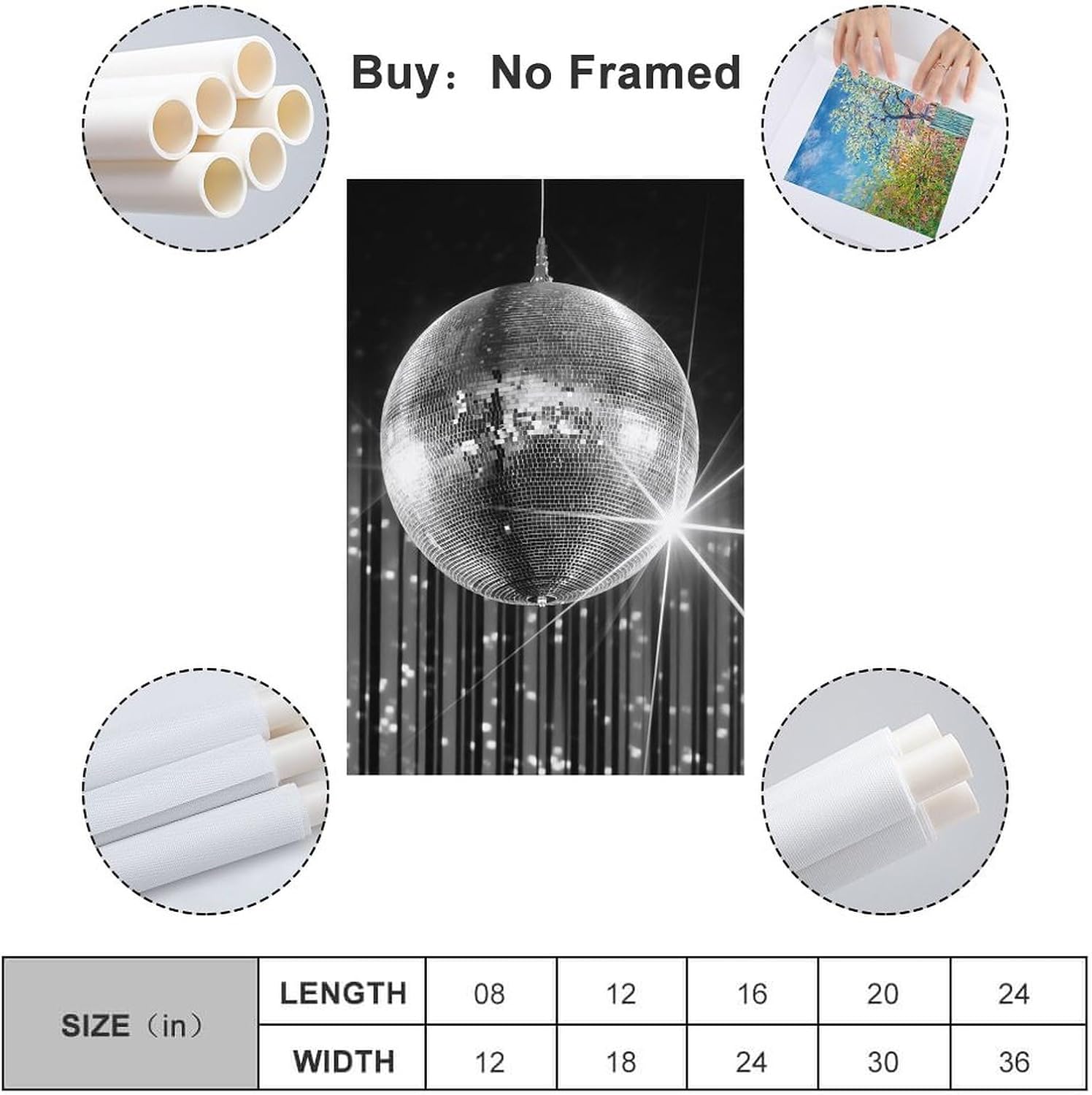 Vintage Funky Black and White Poster 12x18 Inch