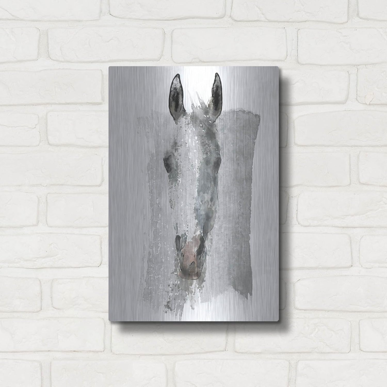 Watercolor Horse Portrait by Irena Orlov Metal Wall Art 12x16