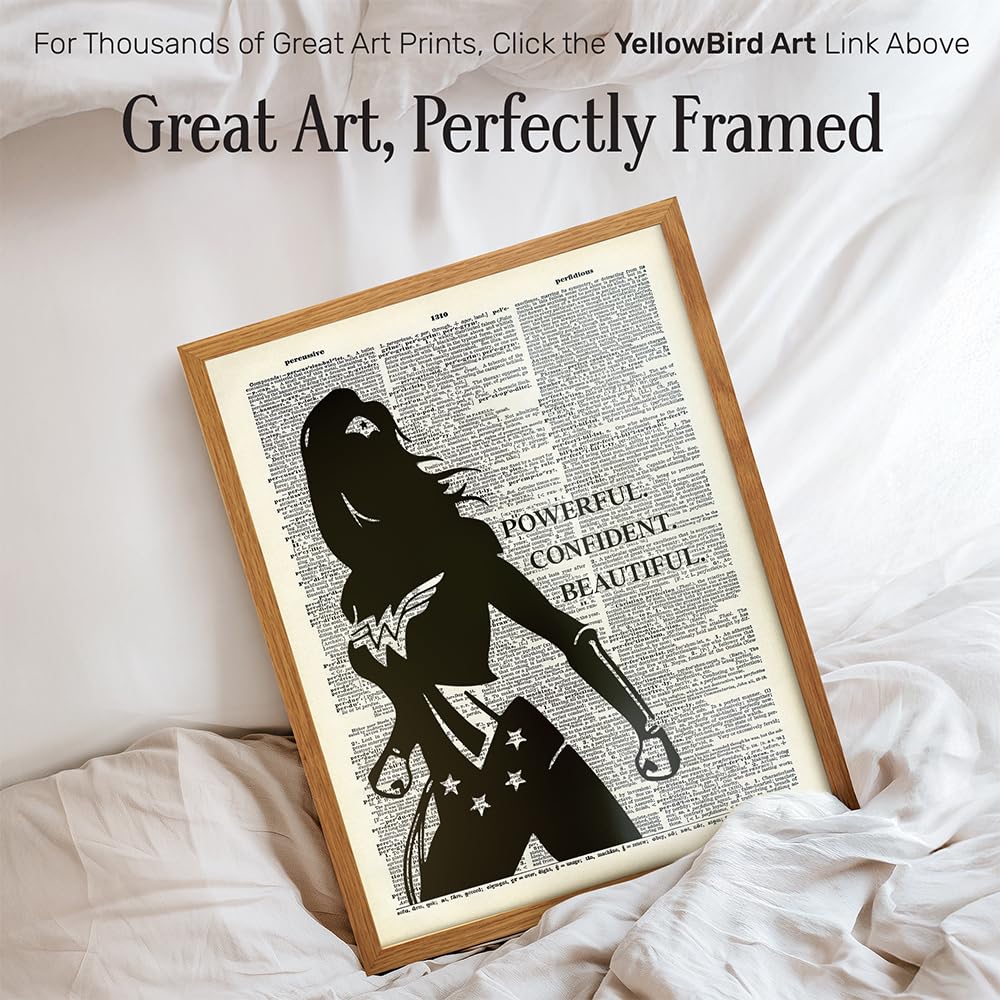 Powerful Woman Wall Art 11x14 Framed - Inspirational Decor for Girls Bedroom