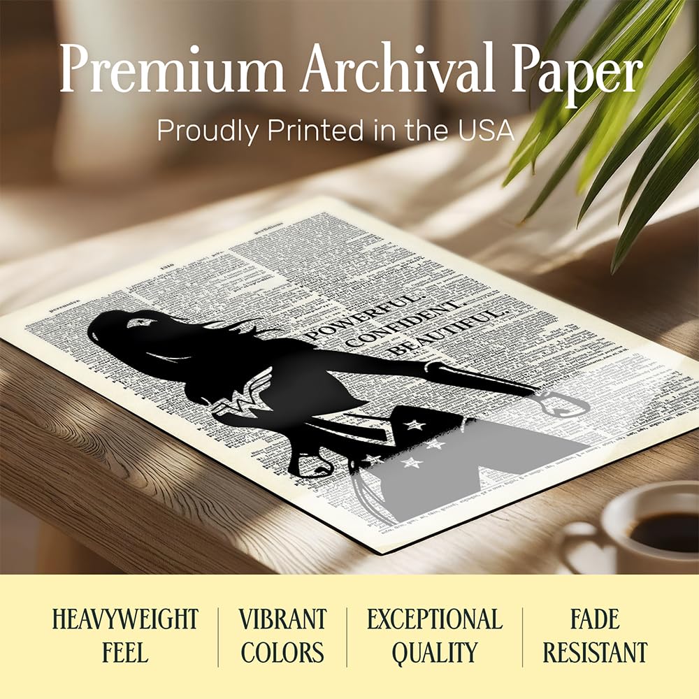 Powerful Woman Wall Art 11x14 Framed - Inspirational Decor for Girls Bedroom