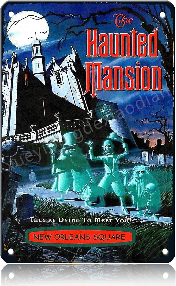 Haunted Mansion Vintage Metal Sign Poster 12x8 Inches