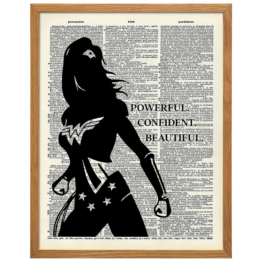 Powerful Woman Wall Art 11x14 Framed - Inspirational Decor for Girls Bedroom