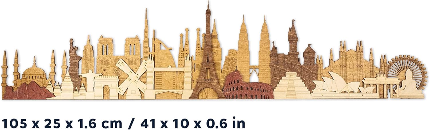 World Map Wooden Wall Art - 3D Design for Home Office and Bedroom