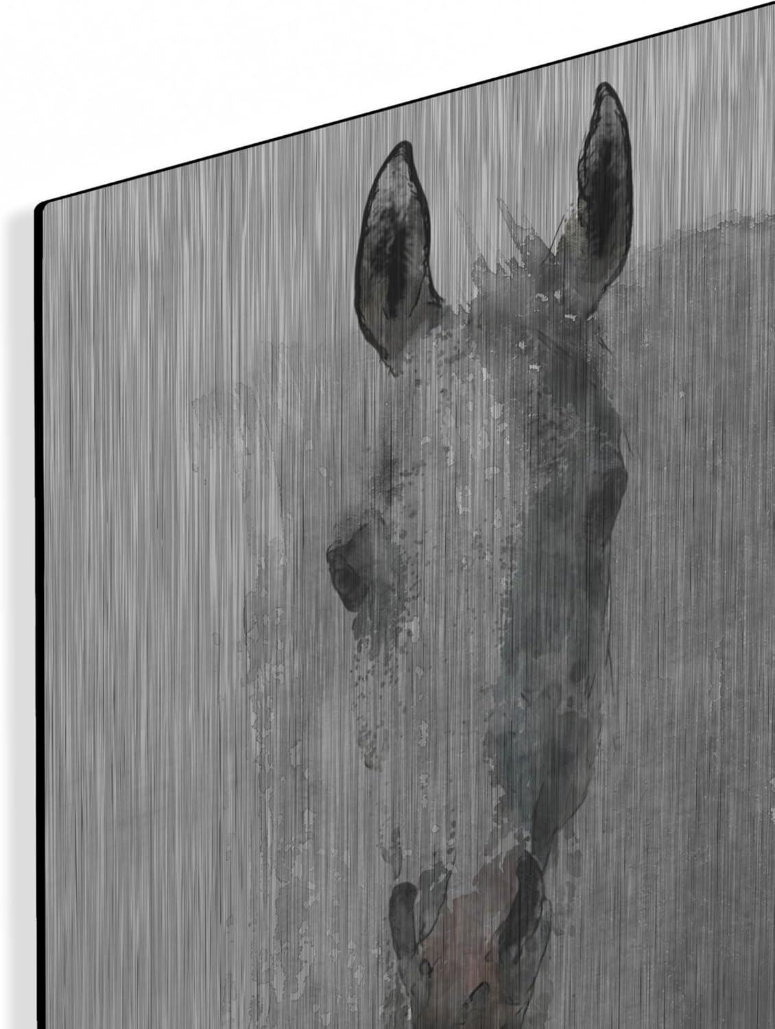 Watercolor Horse Portrait by Irena Orlov Metal Wall Art 12x16