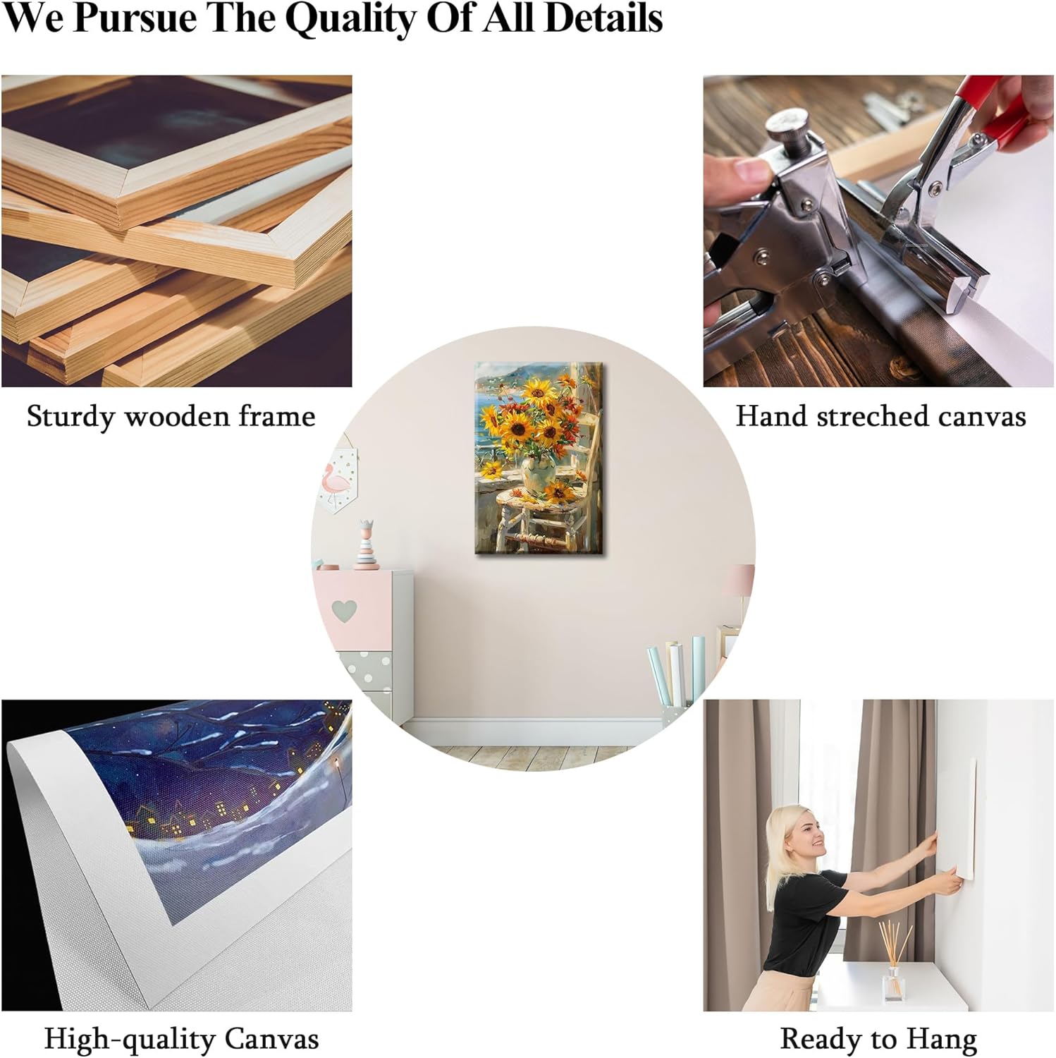 Fall Vintage Sunflower Canvas Wall Art 12x18 Inches