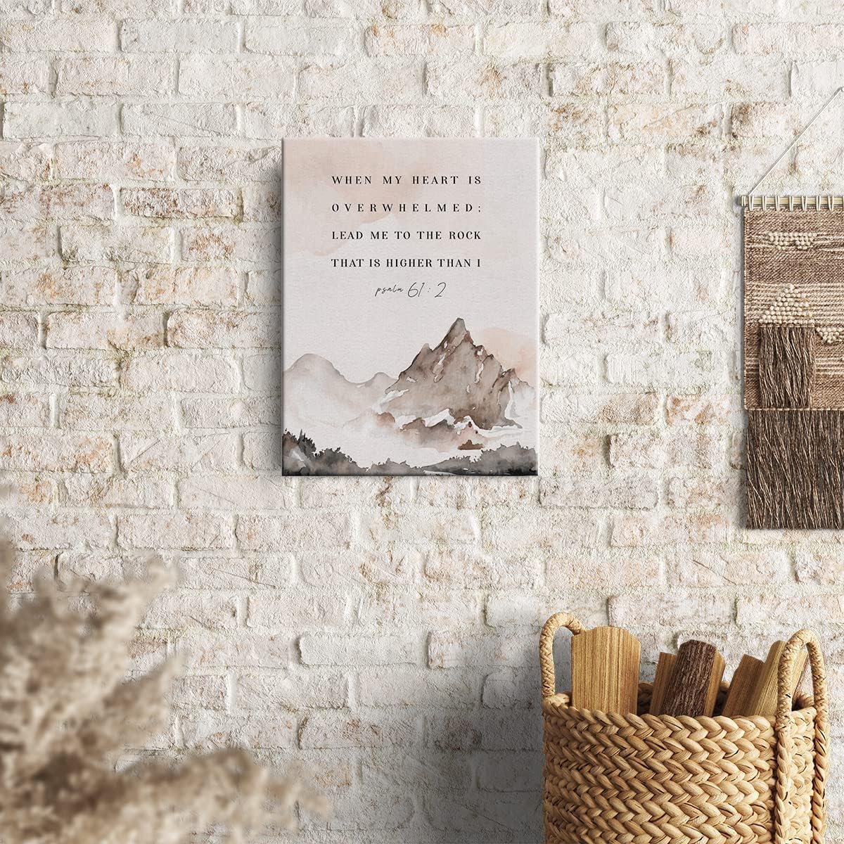 Bible Verse Watercolor Canvas Print Wall Art 12x15 Framed