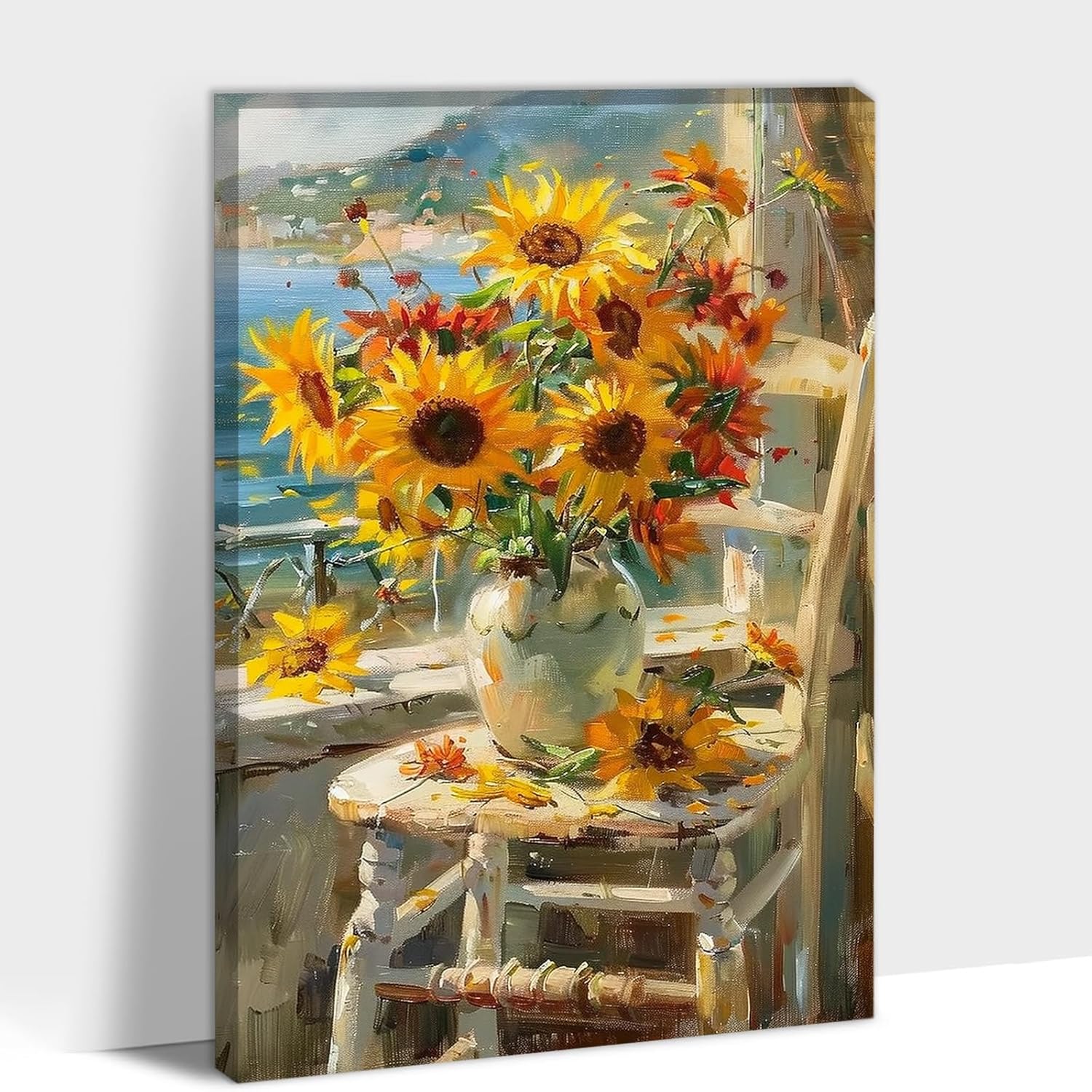 Fall Vintage Sunflower Canvas Wall Art 12x18 Inches