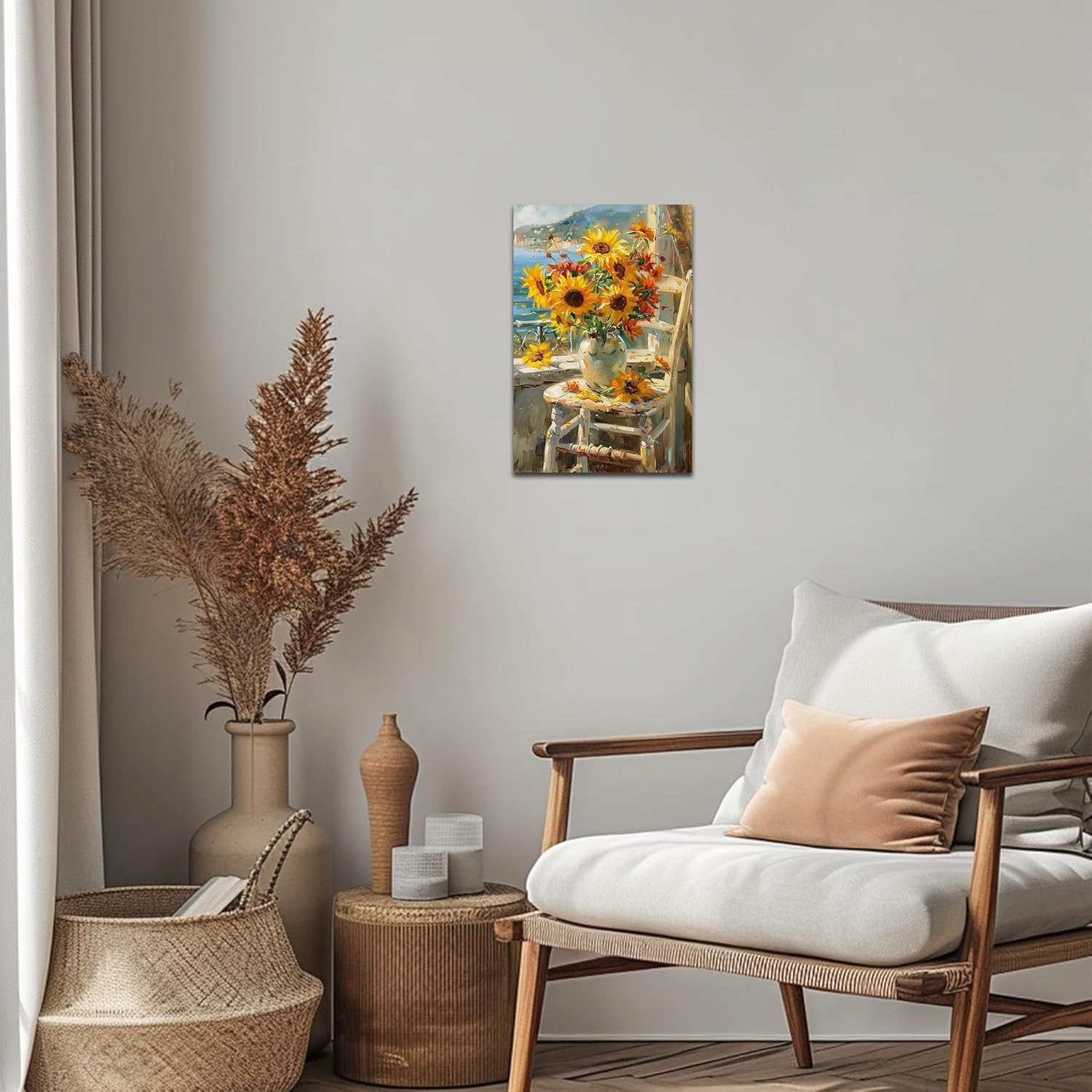 Fall Vintage Sunflower Canvas Wall Art 12x18 Inches