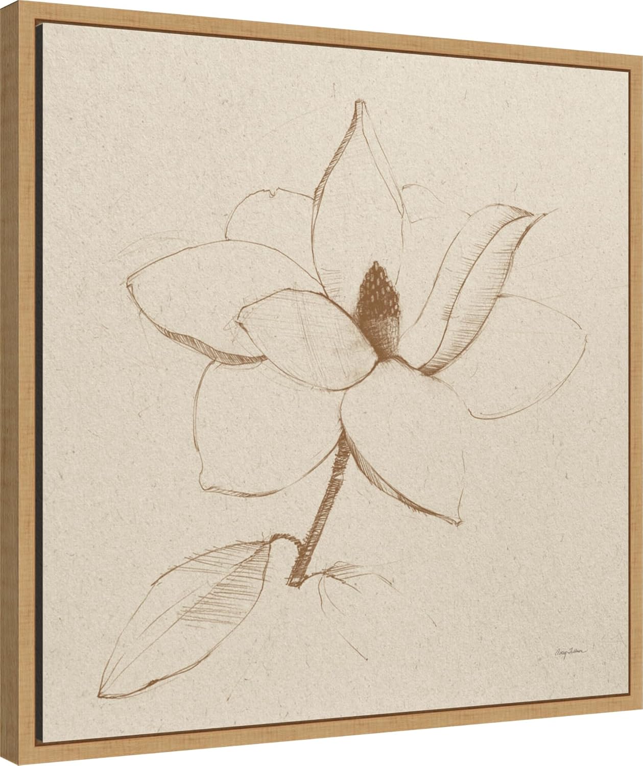 Amanti Art Modern Vintage Floral II Framed Canvas