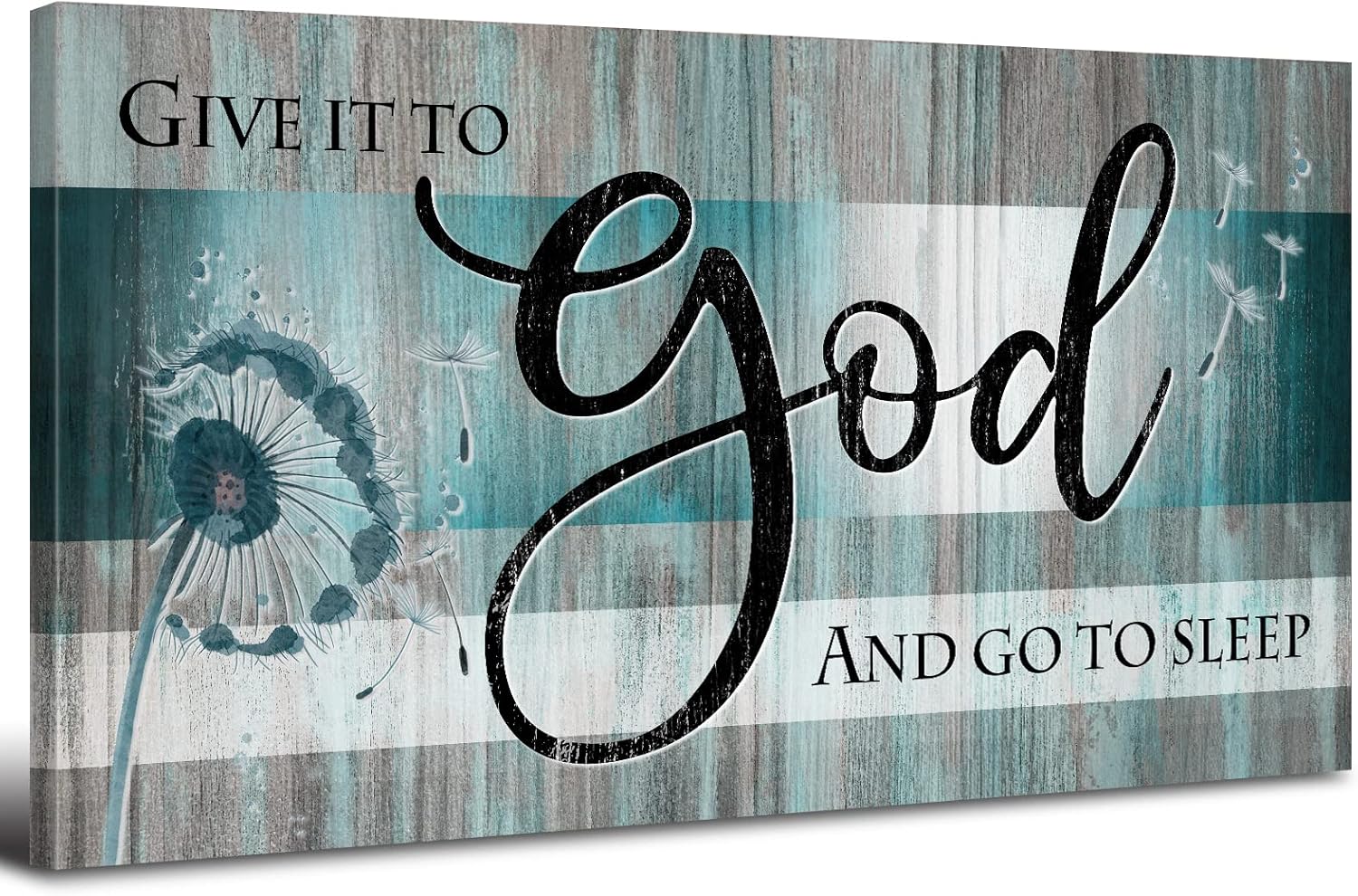 Give It To God And Go To Sleep Bible Verse Wall Art Canvas 20x40