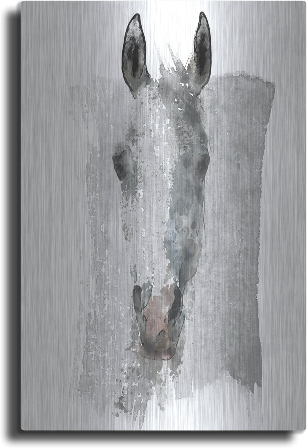 Watercolor Horse Portrait by Irena Orlov Metal Wall Art 12x16