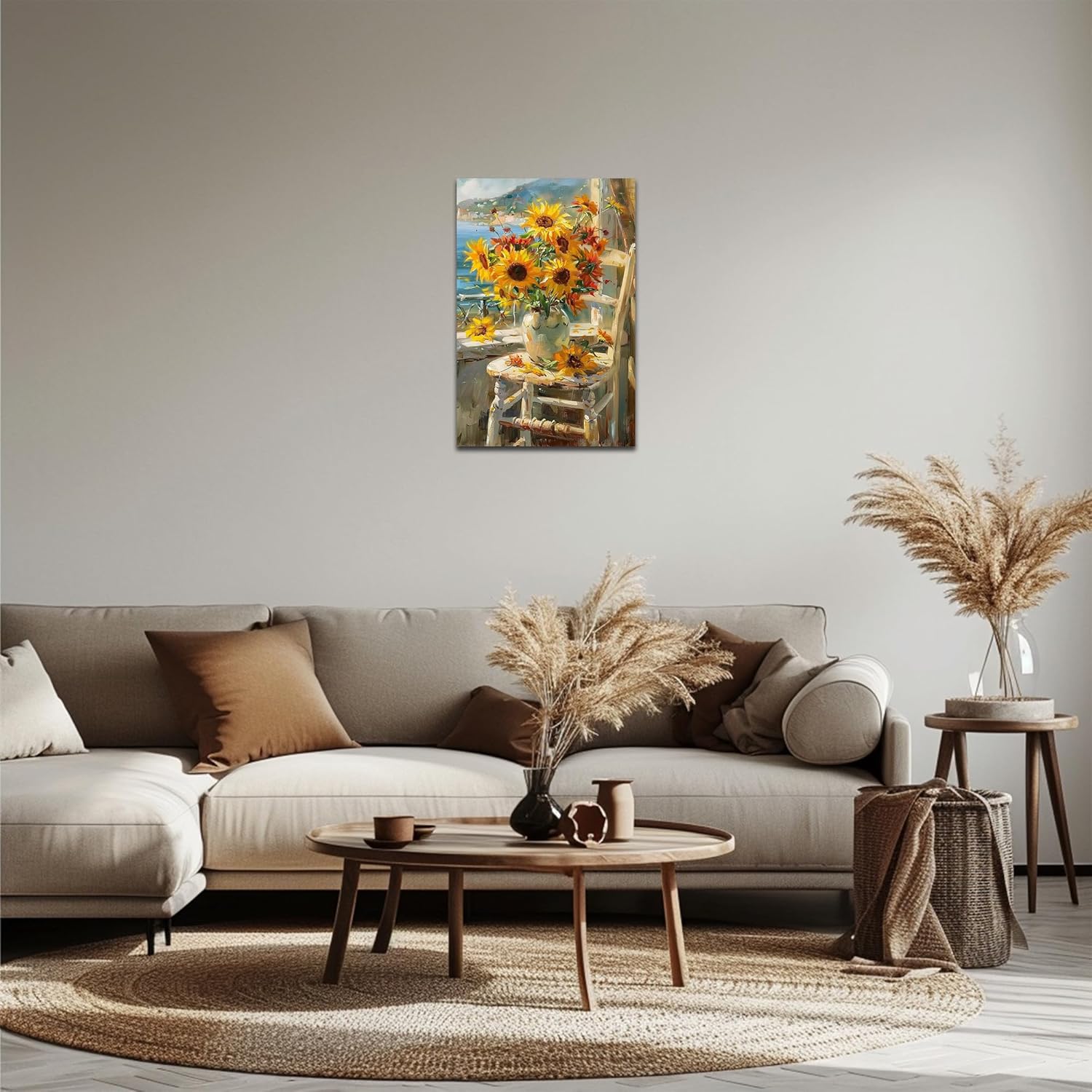 Fall Vintage Sunflower Canvas Wall Art 12x18 Inches