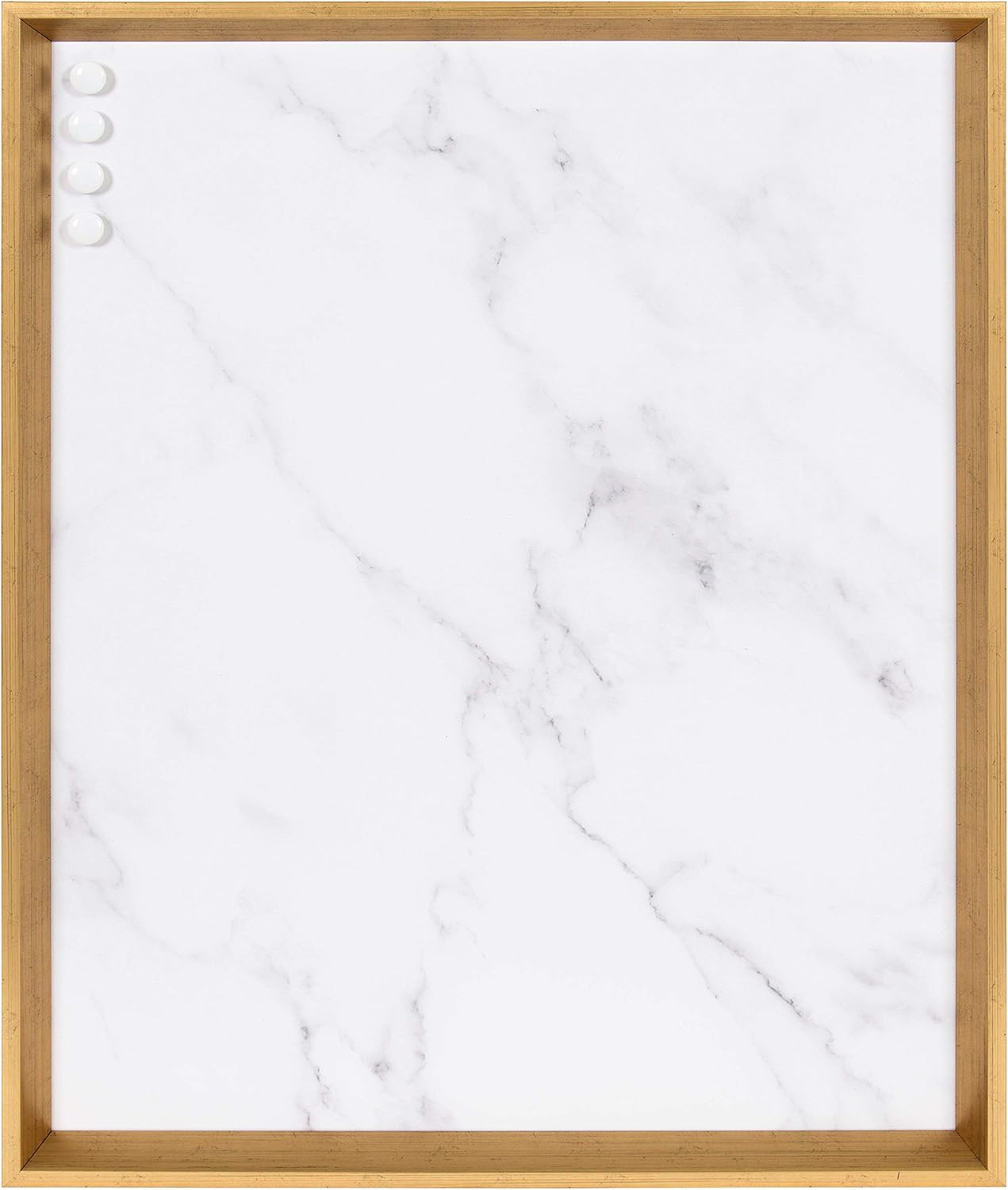 Kate and Laurel Calter Magnetic Bulletin Board with Glam Cararra Marble Design 215x275 Gold