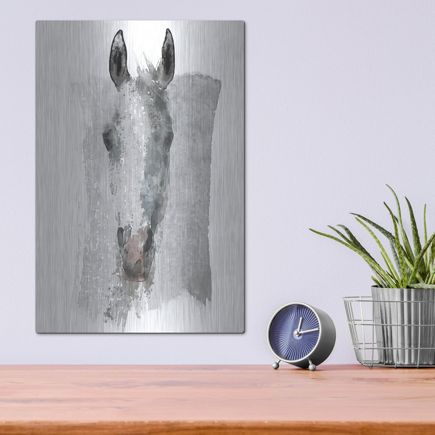 Watercolor Horse Portrait by Irena Orlov Metal Wall Art 12x16
