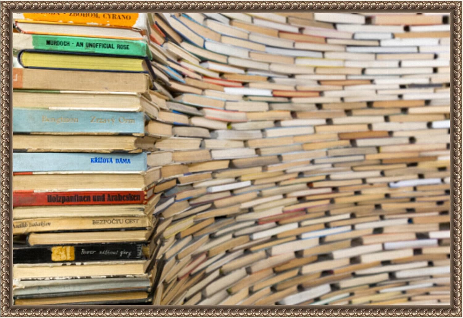 Framed Canvas Wall Art 16x23 Book Sculpture at Prague City Library 1 by Wendy Kaveney Danita Delimont