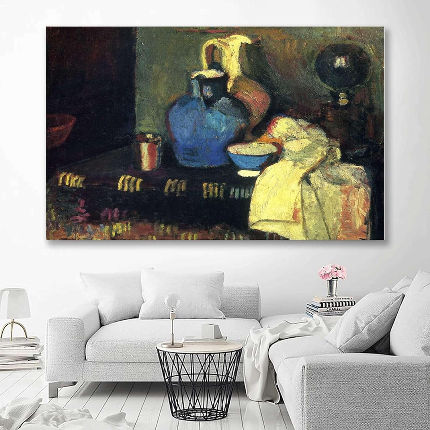 Vintage Henri Matisse Blue Pitcher Canvas Art 8x12in Wall Decor