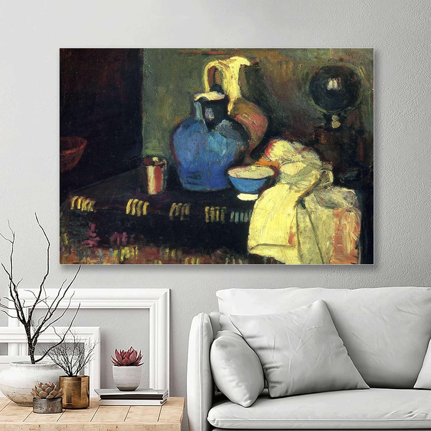 Vintage Henri Matisse Blue Pitcher Canvas Art 8x12in Wall Decor