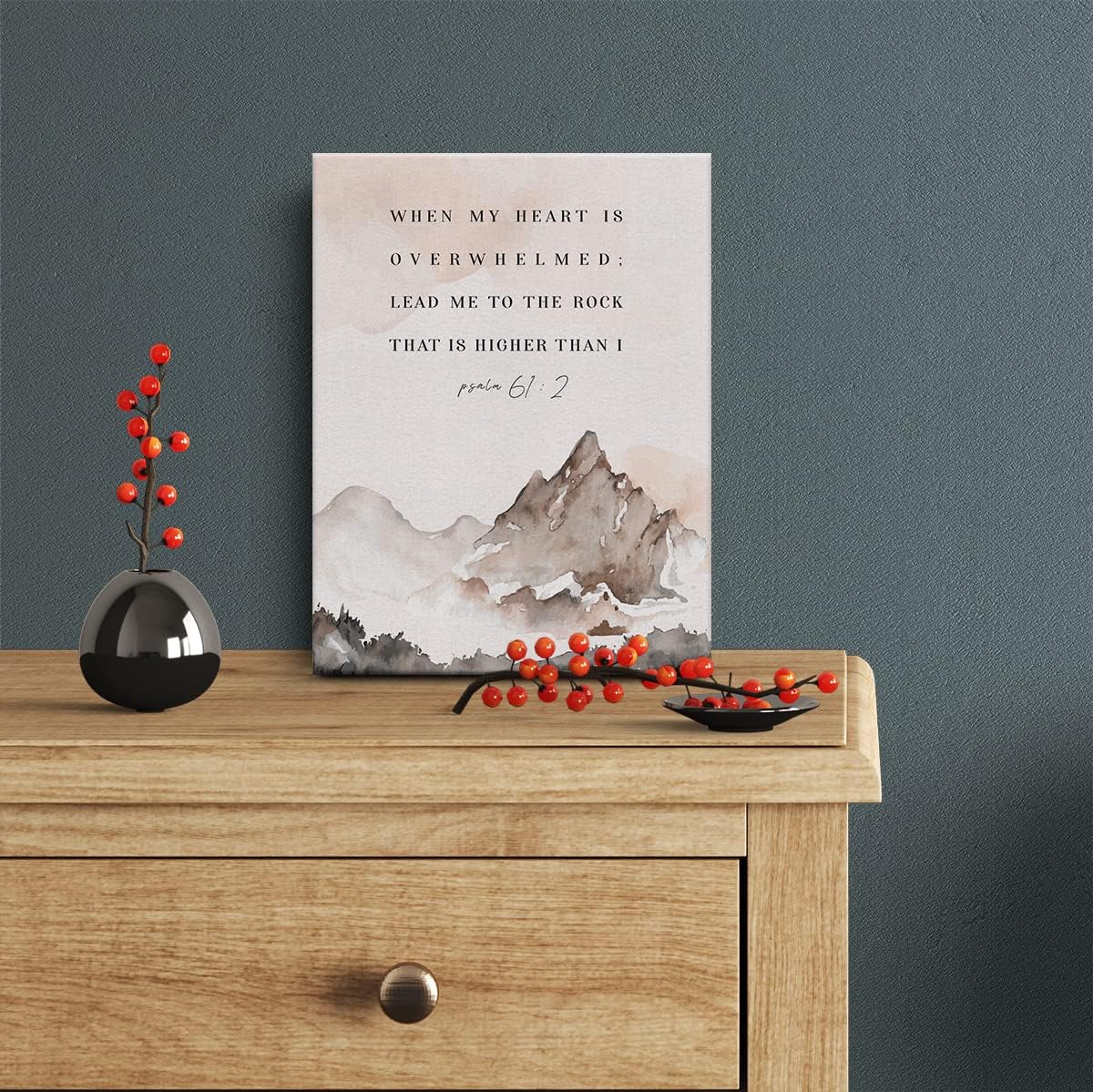 Bible Verse Watercolor Canvas Print Wall Art 12x15 Framed