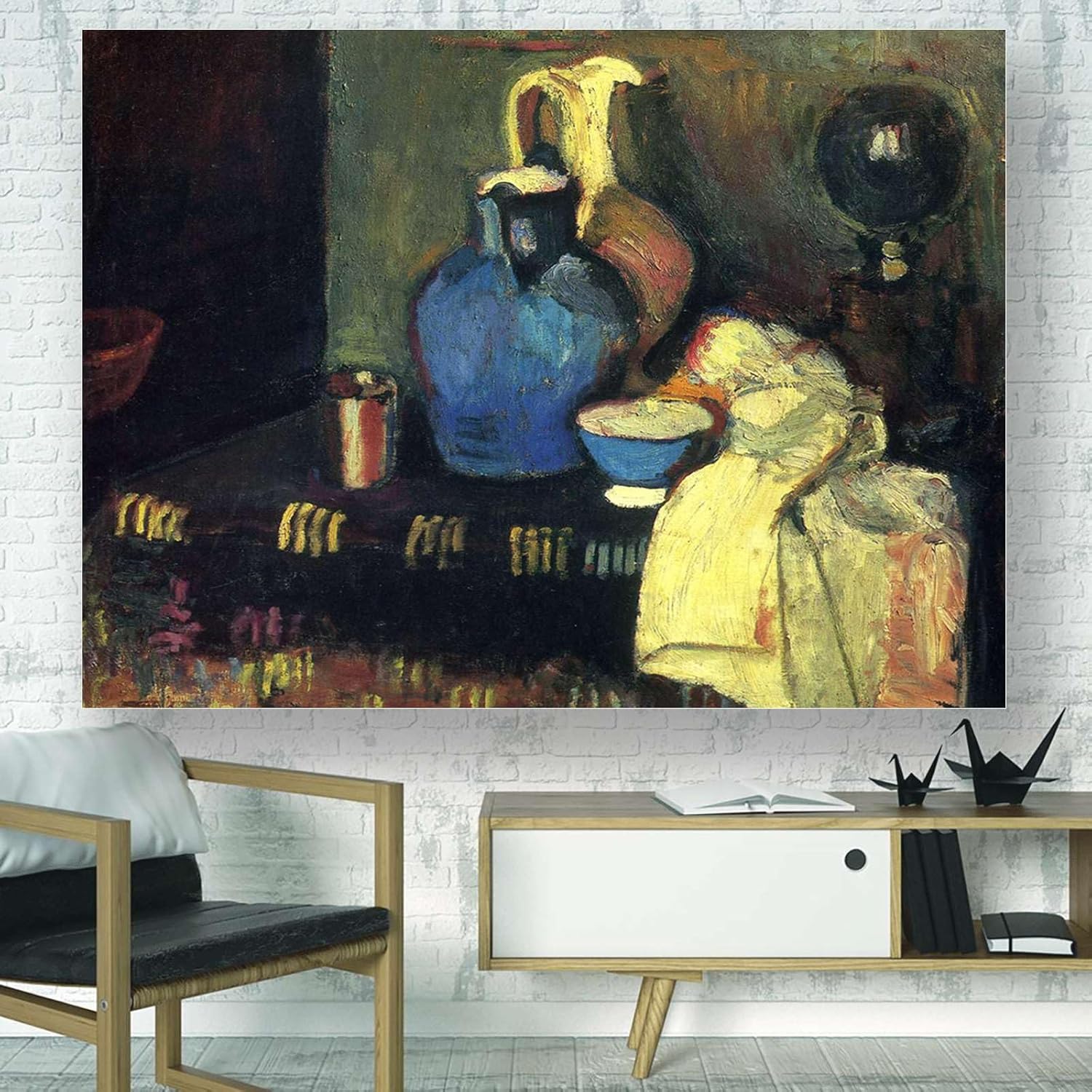 Vintage Henri Matisse Blue Pitcher Canvas Art 8x12in Wall Decor